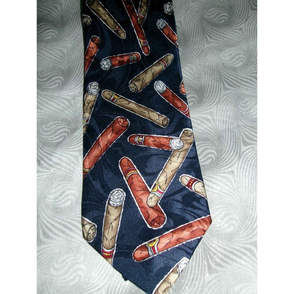 Men's Navy Cigar Tie Novel*Ties by Roffe